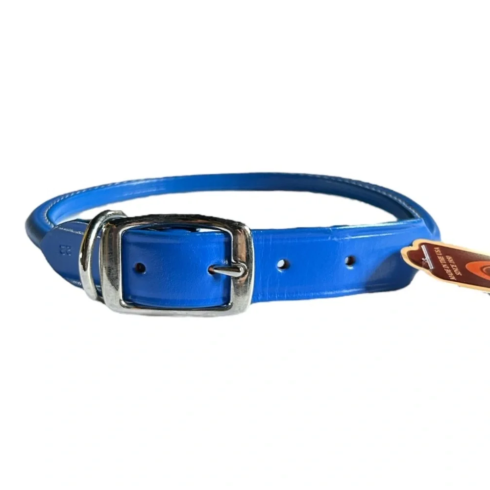 NWT Auburn Leathercrafters Rolled Leather Dog Collar 18-22”
